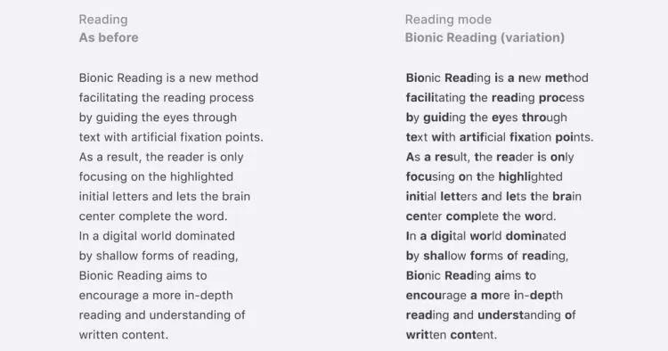 Bionic Reading, A New Reading Method That Stresses Letters Within Words to Let the Brain Fill in the Rest